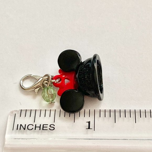 Vintage Minnie Mouse Hat Charm Bow Polka Dots Red Black Clip Zipper Pull Purse - Picture 10 of 11